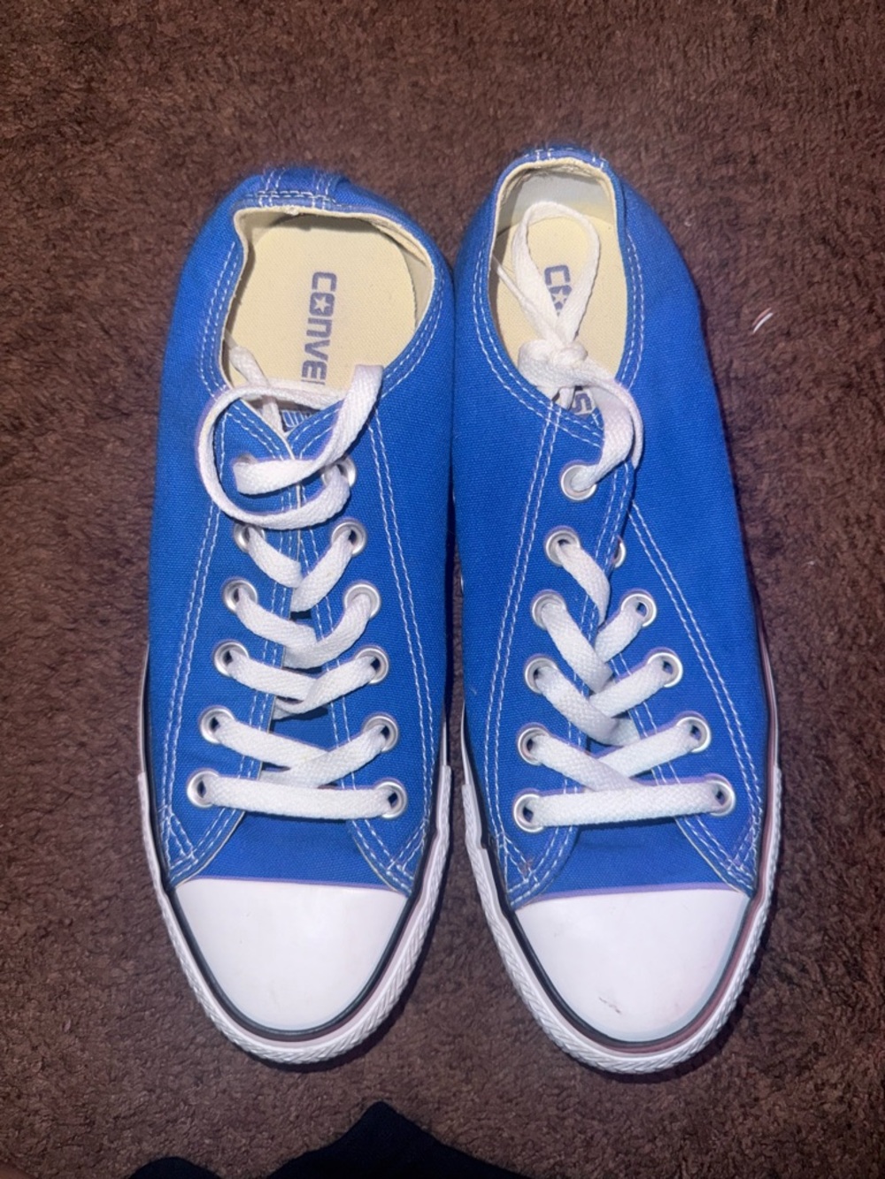 Converse Kids Low Top Canvas Sneakers - Royal Blue with White Accents